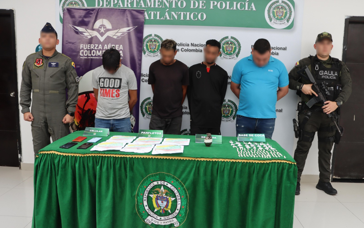 Capturados cuatro integrantes de “Los Costeños” en Sabanalarga por extorsión