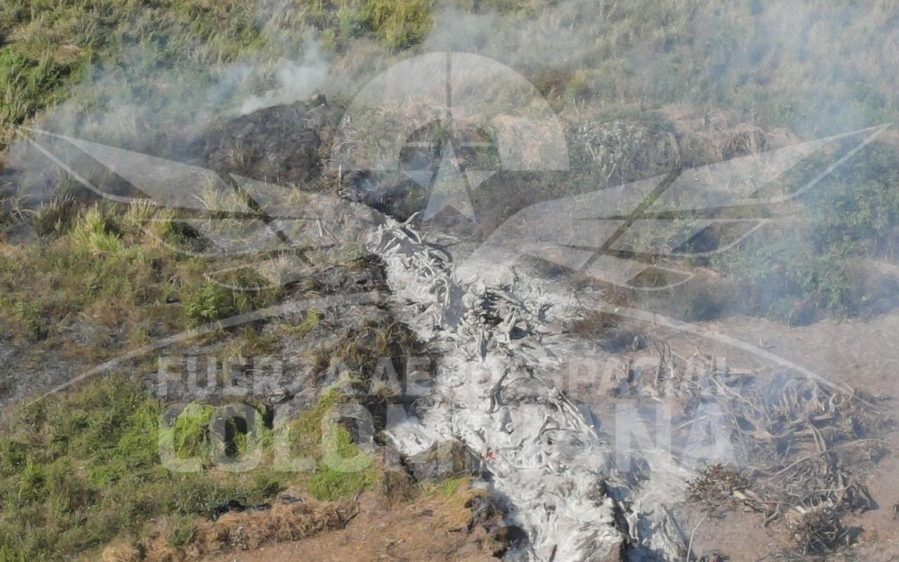 Bomberos Aeronáuticos atienden incendio forestal en Malambo, Atlántico