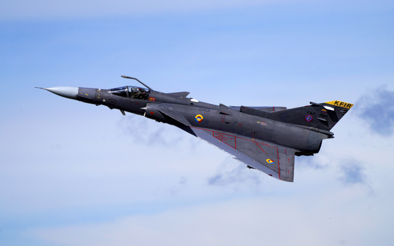 Aeronaves Kfir reforzaron la seguridad en tres departamentos durante la jornada mundialista  