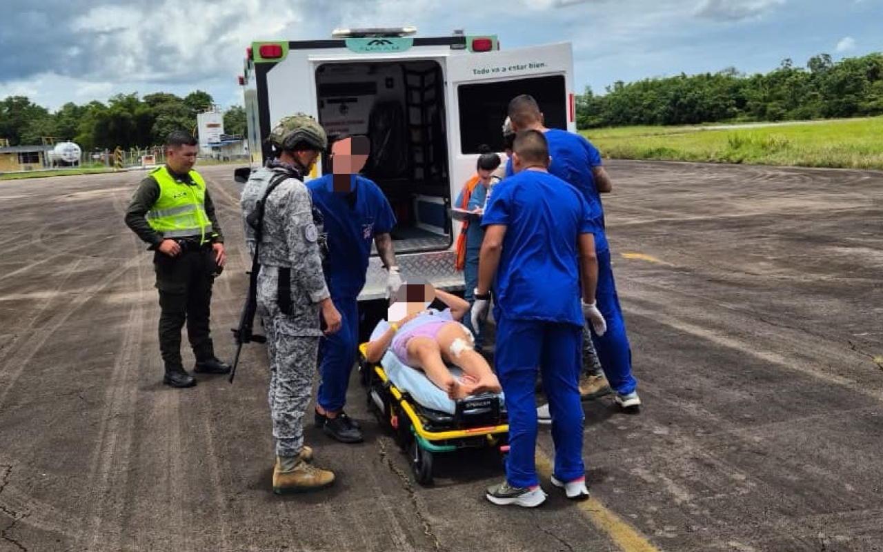 Oportuna evacuación aeromédica realiza la Fuerza Aérea Colombiana en el Putumayo