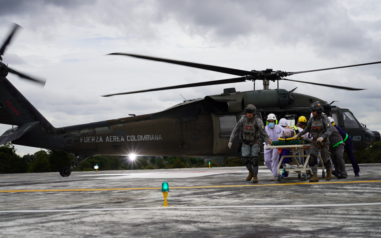 Helicóptero Ángel participó en el Simulacro Nacional de Emergencias en Antioquia