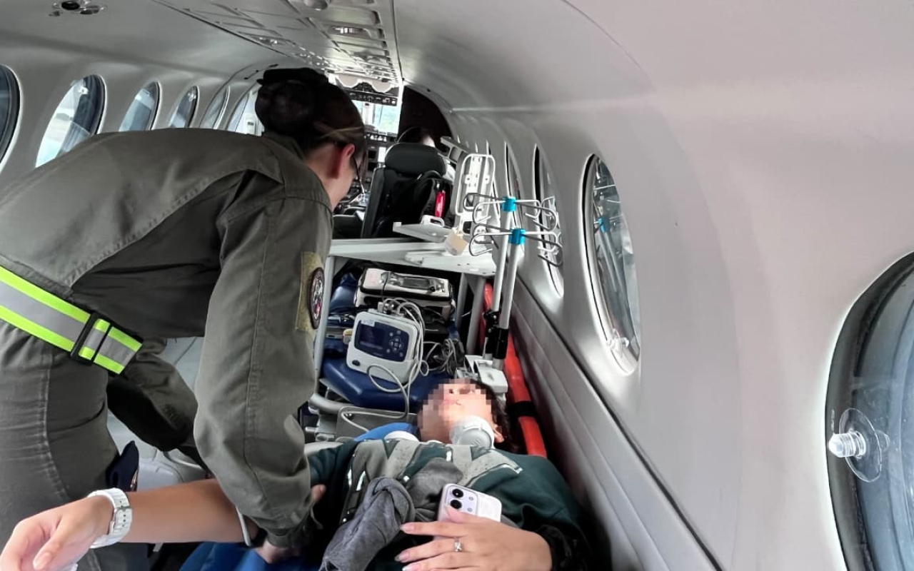 Aeronave King 350 realizó traslado aeromédico de una menor desde Yopal hacia Bogotá 