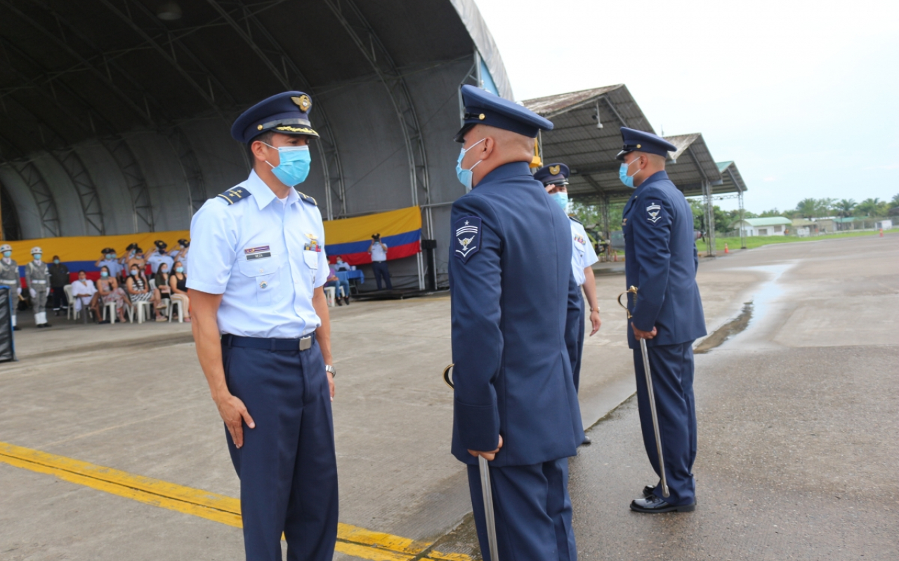 Nuevo ascenso de suboficiales de su Fuerza Aérea Colombiana en Caquetá 