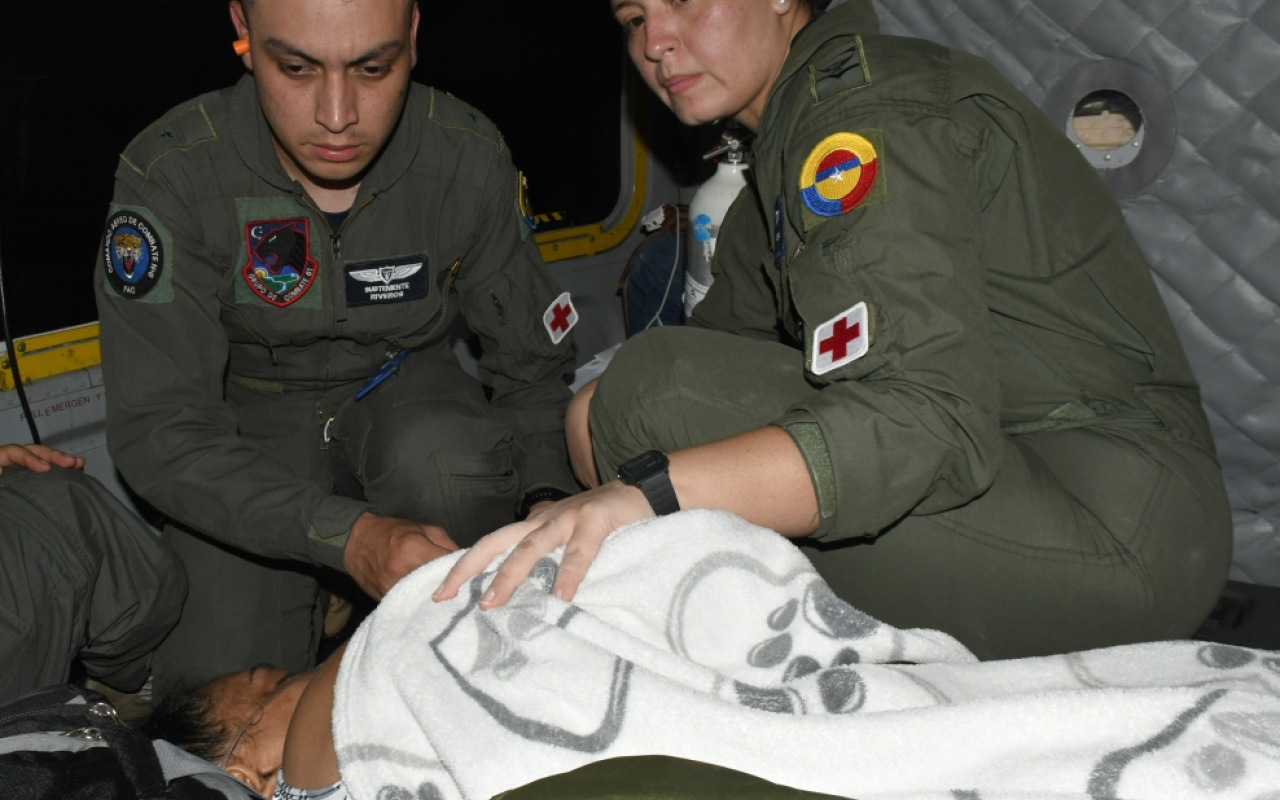 Traslado aeromedico humanitario a dos pacientes, es realizado en Caquetá por su Fuerza Aeroespacial Colombiana