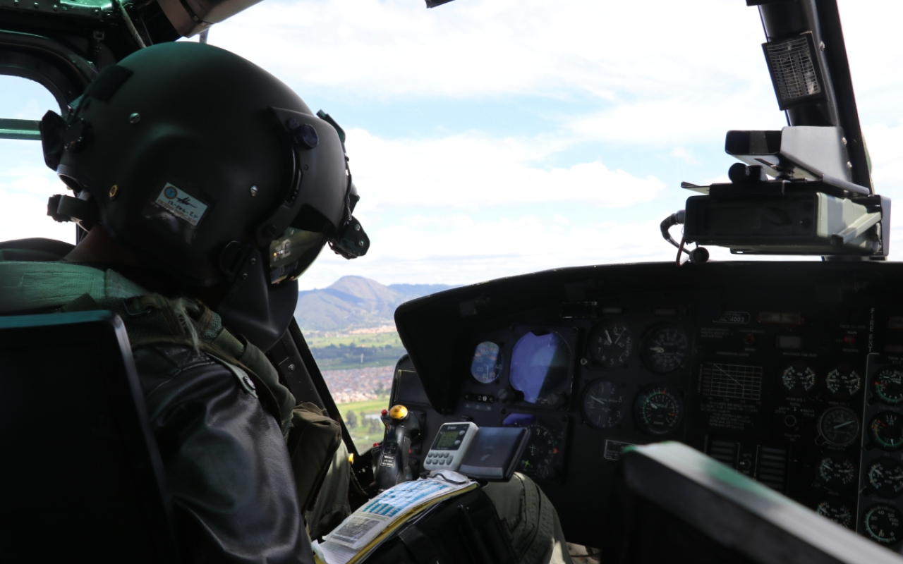 Misiones de patrullaje aéreo refuerzan seguridad en los cerros orientales de Bogotá