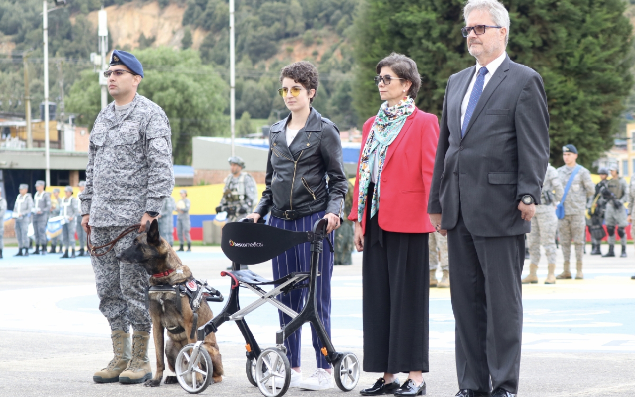 La historia de dos canes de la Fuerza Aérea Colombiana entregados para una gran labor