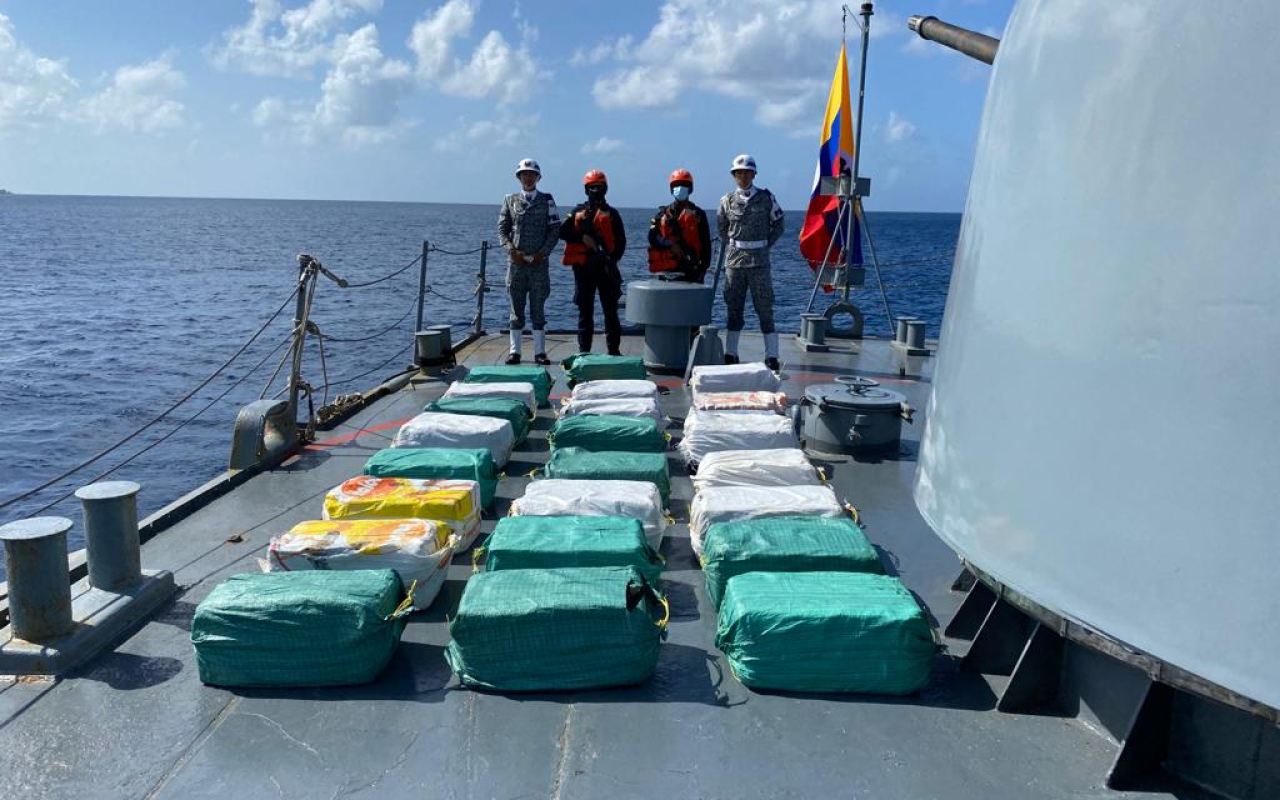 Incautados 583 kilogramos de estupefacientes en aguas del mar Caribe durante una operación conjunta
