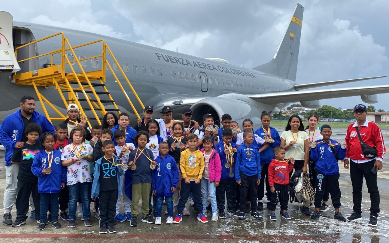 En vuelo de apoyo, regresó la delegación de Taekwondo ITF de San Andrés 