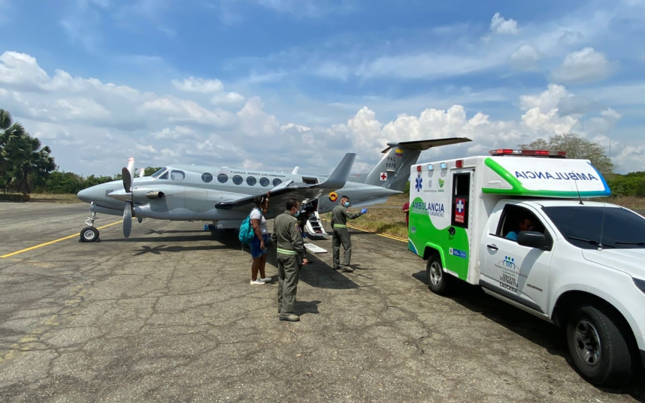 Traslado aeromédico humanitario desde Caucacia hasta Medellín