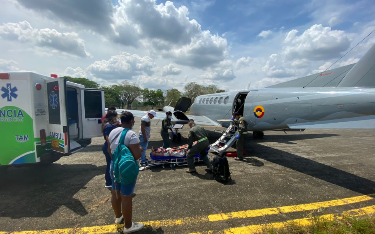 Traslado aeromédico humanitario desde Caucacia hasta Medellín