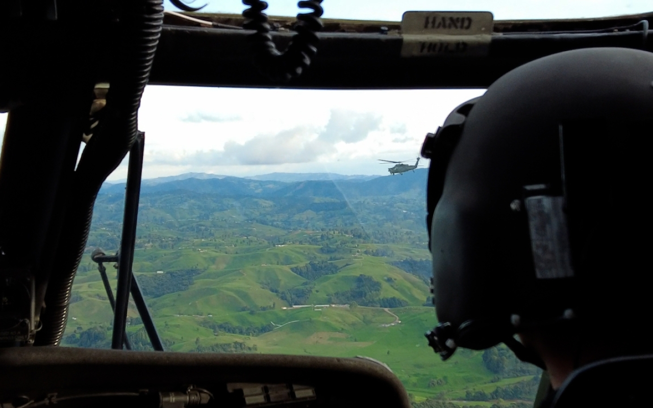 su Fuerza Aérea custodia las carreteras y poblaciones de Antioquia, Chocó y córdoba 