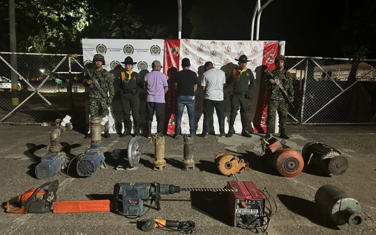 Operación en contra de la minería Ilegal en Chaparral, Tolima, deja tres capturados 
