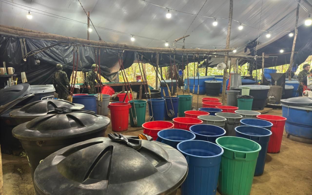 Desmantelamiento de laboratorio de clorhidrato de cocaina en el Vichada 