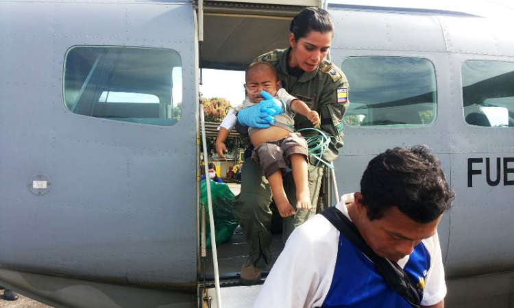 Fuerza Aérea salva la vida de un menor de 3 años en el Vichada 