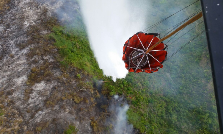 Fuerza Aérea extinguió grave incendio forestal en el Meta 