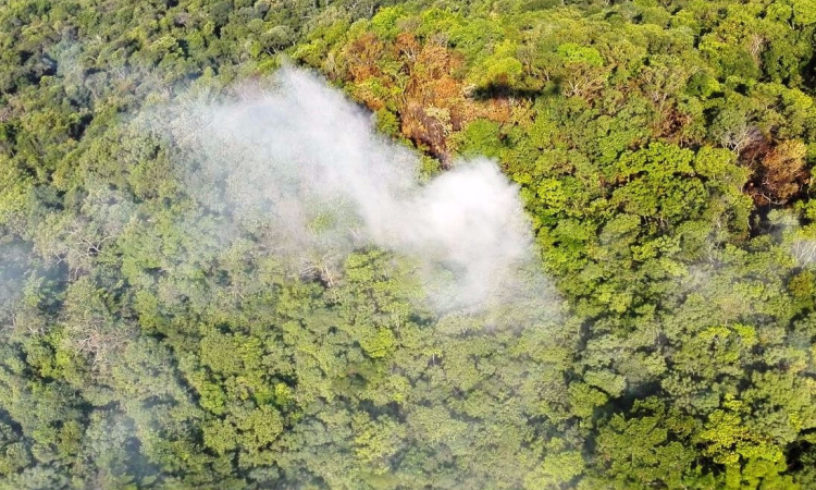 Fuerza Aérea continúa combatiendo incendio en Villavicencio 