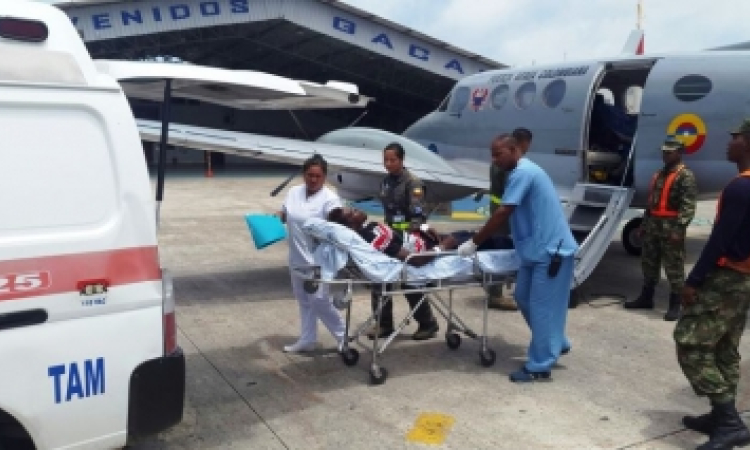 Grupo Aéreo del Caribe realizó traslado aeromédico de adulto herido por arma blanca