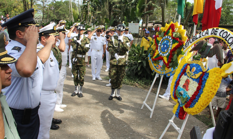 Fuerzas Armadas de Colombia, Brasil y Perú realizaron ofrenda floral en Leticia