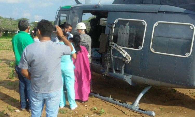 Fuerza Aérea Colombiana realiza evacuación de dos menores en La Guajira 