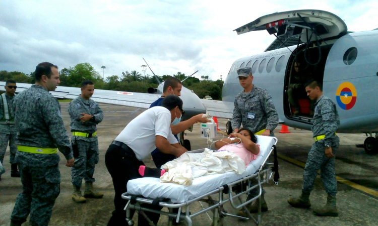 Fuerza Aérea Colombiana realiza transporte aeromédico de paciente en delicado estado de salud