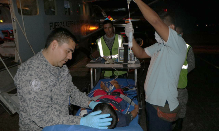 Menor de edad fue trasladado por la Fuerza Aérea Colombiana