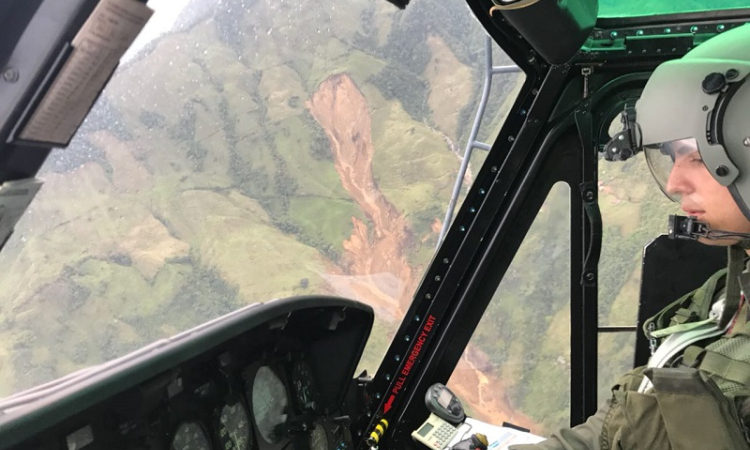 Fuerza Aérea Colombiana y Unidad Nacional de Gestión del Riesgo sobrevolaron zonas en límites entre Caldas y Antioquia