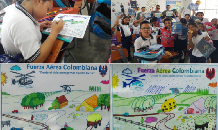 160 niños recibieron con alegría a la Fuerza Aérea Colombiana en Girardot