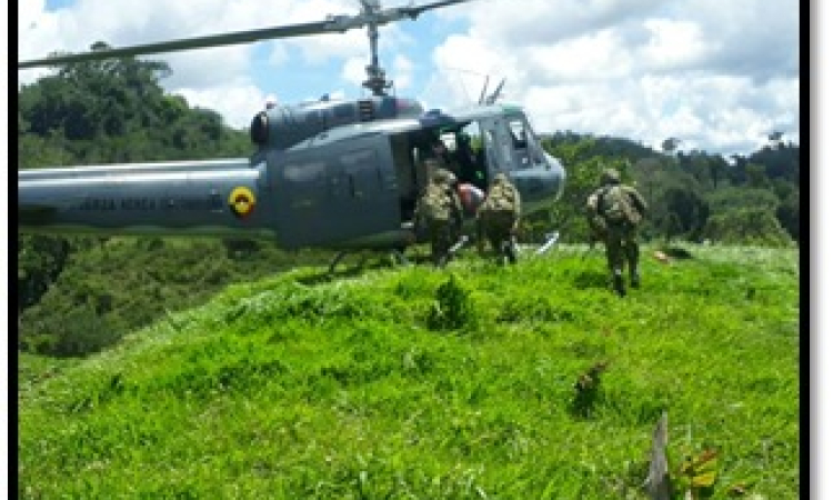 La Fuerza Aérea Colombiana y Ejercito Nacional efectúan operación contra el narcotráfico en Santander