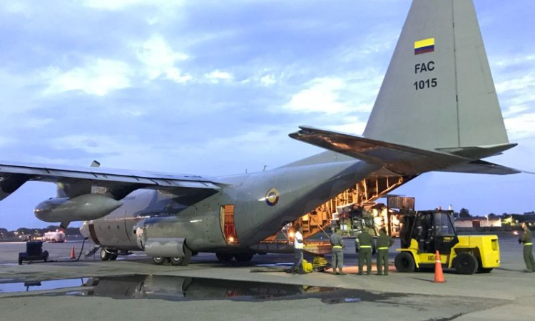 La Fuerza Aérea Colombiana evacua residuos pos consumo y tecnológicos de San Andrés Islas
