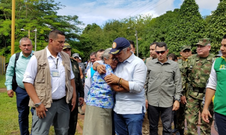 Presidente Iván Duque y Fuerza Aérea Colombiana recorrieron barrios inundados de Puerto Carreño