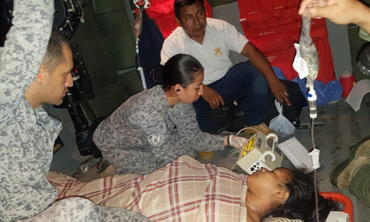 Fuerza Aérea salva vida de una mujer indígena en estado de embarazo