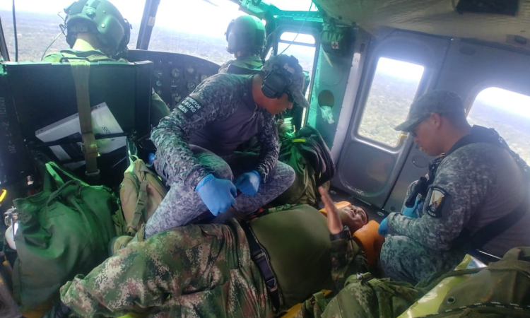 Fuerza Aérea evacuó Suboficial del Ejército Nacional con apendicitis en el Putumayo
