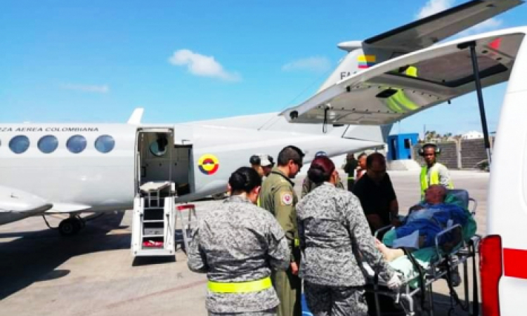 Adulto Mayor turista en la Isla de San Andrés es trasladado por la Fuerza Aérea Colombiana