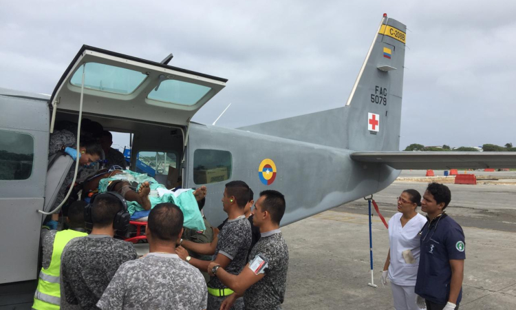 Aeronave ambulancia de la Fuerza Aérea Colombiana sigue salvando vidas en el Caribe