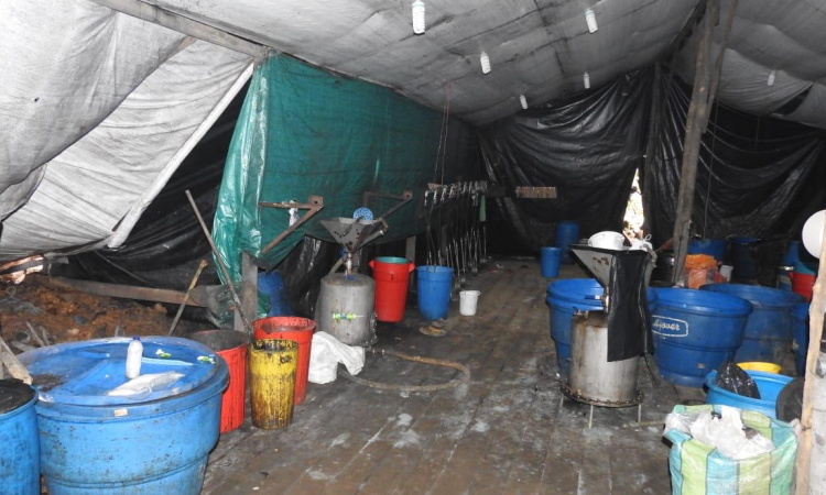 Destruido laboratorio para el procesamiento de cocaína en el Cauca