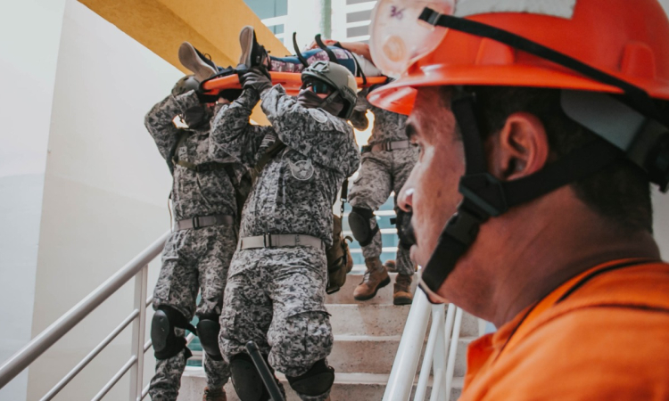 El Comando Aéreo de Combate No. 1 participó en el Simulacro Nacional de Respuesta a Emergencias en Puerto Salgar