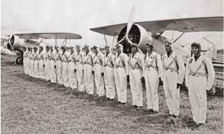 #TBT Alumnos en entrenamiento de vuelo en los años treinta.  