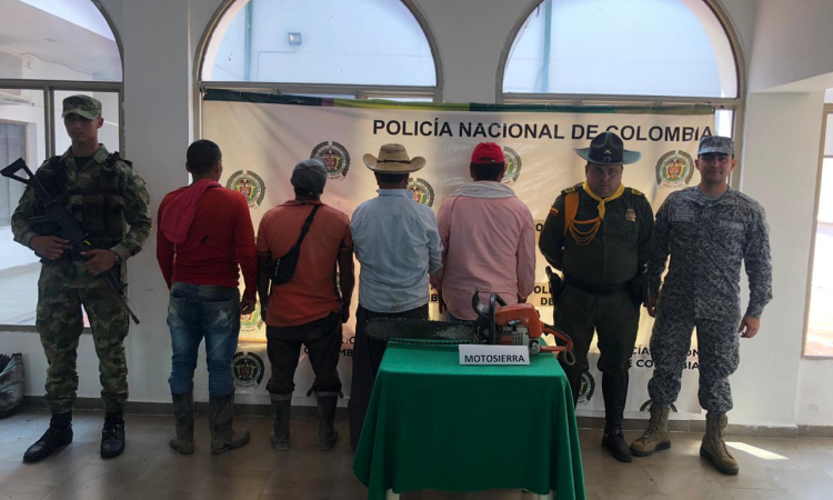 Cuatro capturados en operativo contra la afectación al medio ambiente en el Tolima. 	