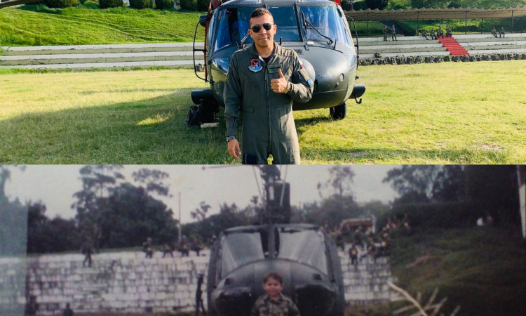 #TBT El niño que cumplió el sueño de ser tripulante de helicóptero de la Fuerza Aérea