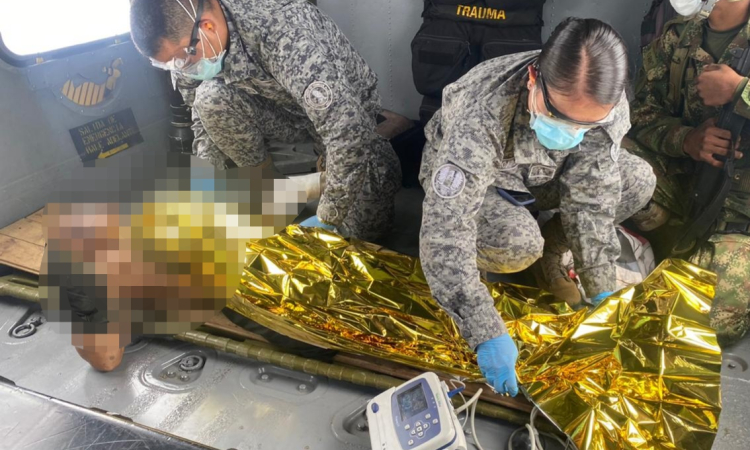 Menor herida fue evacuada por su Fuerza Aérea Colombiana en Antioquia