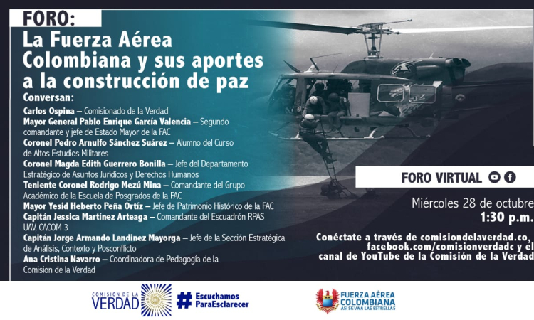 Conéctese hoy al foro “Fuerza Aérea Colombiana y sus aportes a la construcción de paz”