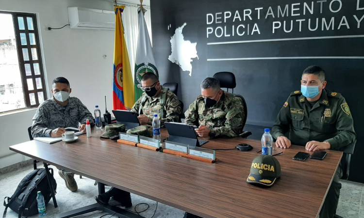 El Comando Aéreo de Combate No.6 participo en Puesto de Mando Unificado en Mocoa, Departamento del Putumayo
