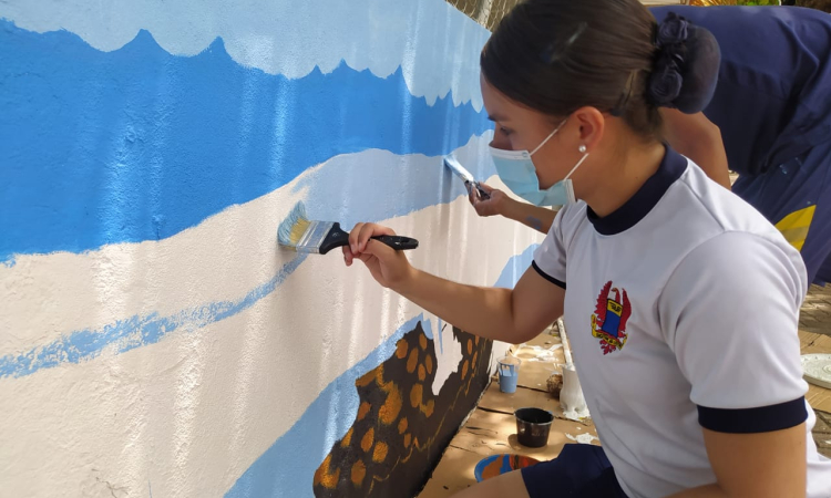 Fuerza Aérea apoya jornada de embellecimiento y protección de escenarios en San Andrés Islas