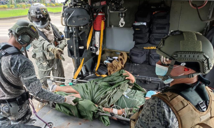 Evacuación aeromédica de excombatiente herido es realizada por su Fuerza Aérea en el Putumayo