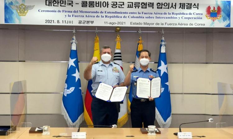 Memorando de Entendimiento entre la Fuerza Aérea de la República de Corea y la Fuerza Aérea Colombiana sobre intercambios y cooperación 
