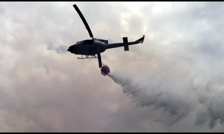 Incendio en el cerro la María está siendo intervenido por su Fuerza Aérea Colombiana