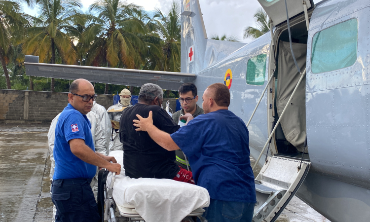 Residente de Providencia fue trasladado a San Andrés en una misión de traslado aeromédico