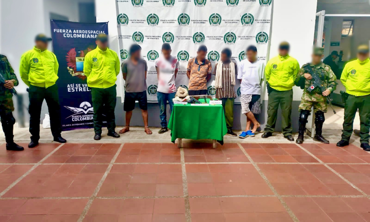 Capturados cinco sujetos dedicados al tráfico de estupefacientes, en Róvira, Tolima