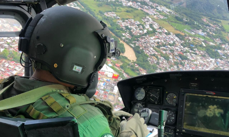 Con patrullaje aéreo su Fuerza Aeroespacial Colombiana hace presencia en el sur oriente del país