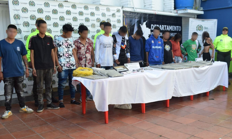 Capturados 15 presuntos responsables de tráfico de estupefacientes en La Plata, Huila